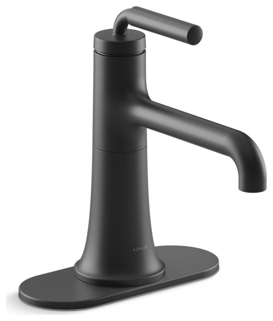 Kohler Tone Waschbeckenarmatur – Einhand-Mischbatterie, Poliertes Chrom/mattes Schwarz, 1,2 GPM