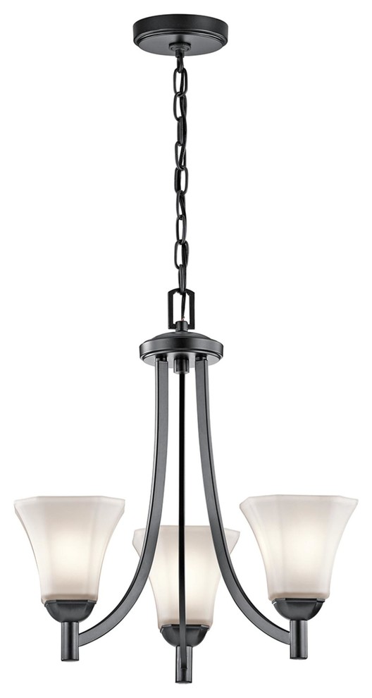 Serena 3-Light Small Chandelier, Black - Transitional - Chandeliers ...