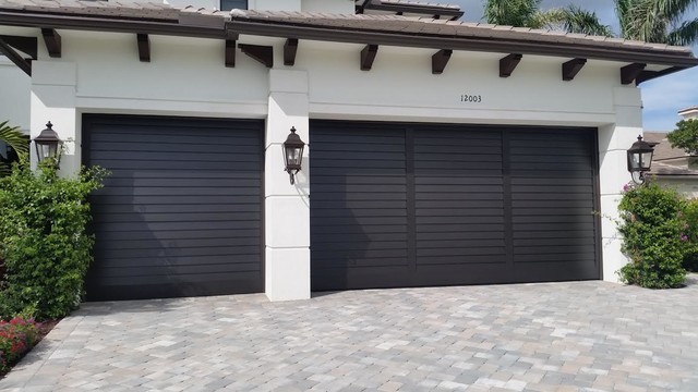 Eden Coast Custom Stained Garage Doors Traditional