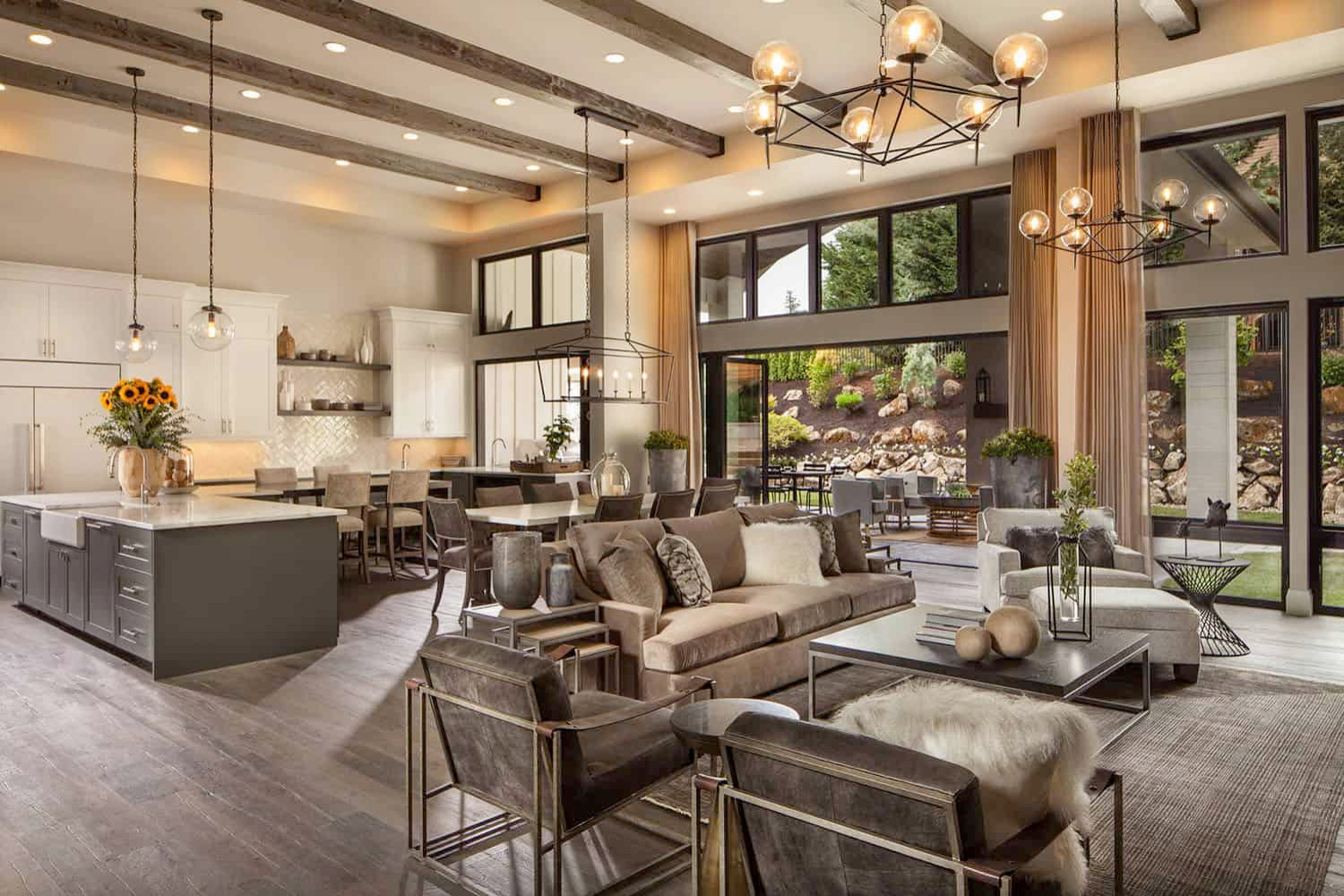 Transitional French Country Kitchen & Keeping Room