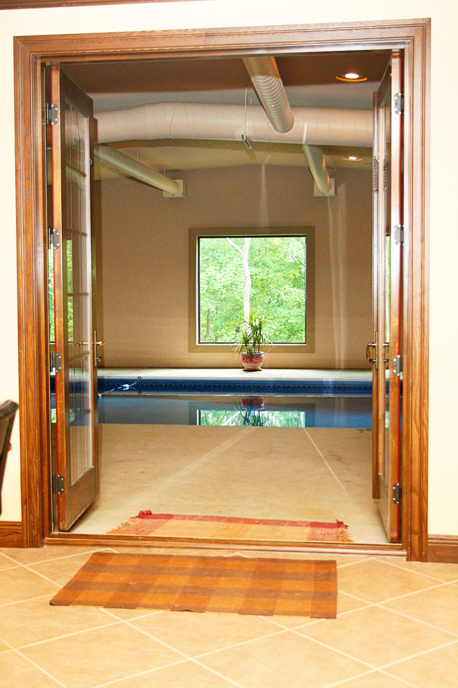 Country indoor rectangular lap pool in Huntington.