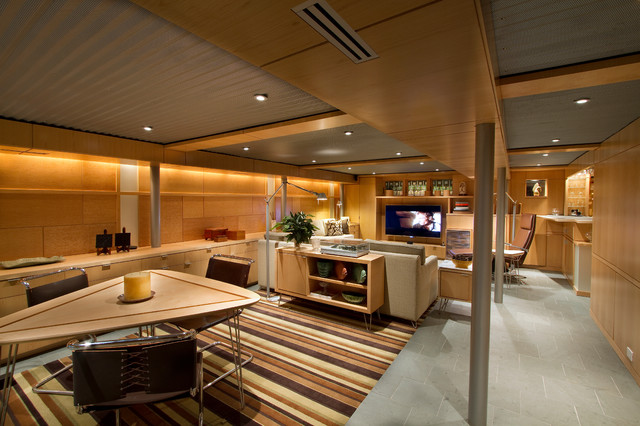 Lower Level Living mid-century-keller