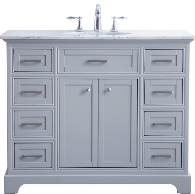 Bathroom Vanity Sink Chest Contemporary Single Light Gray ...