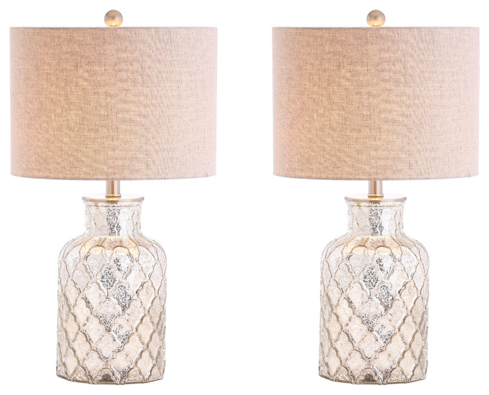 Alvord 24 5 Led Glass Table Lamp Mercury Silver Set Of 2 Contemporary Table Lamps By Jonathan Y