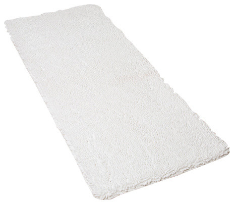 Lavish Home Memory Foam Shag Bath Mat 2-feet by 5-feet - White