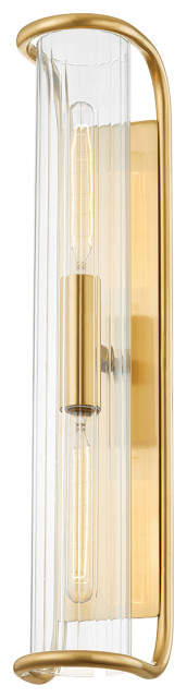 Fillmore 2-Light Wall Sconce, Aged Brass