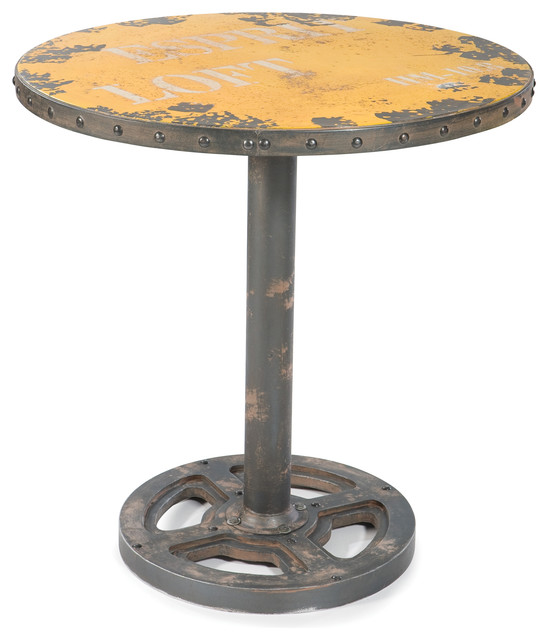 Wheel Table Round, Yellow