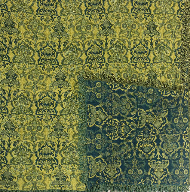 Bahar Wool Throw, Lime Green Traditional Throws by Sabira