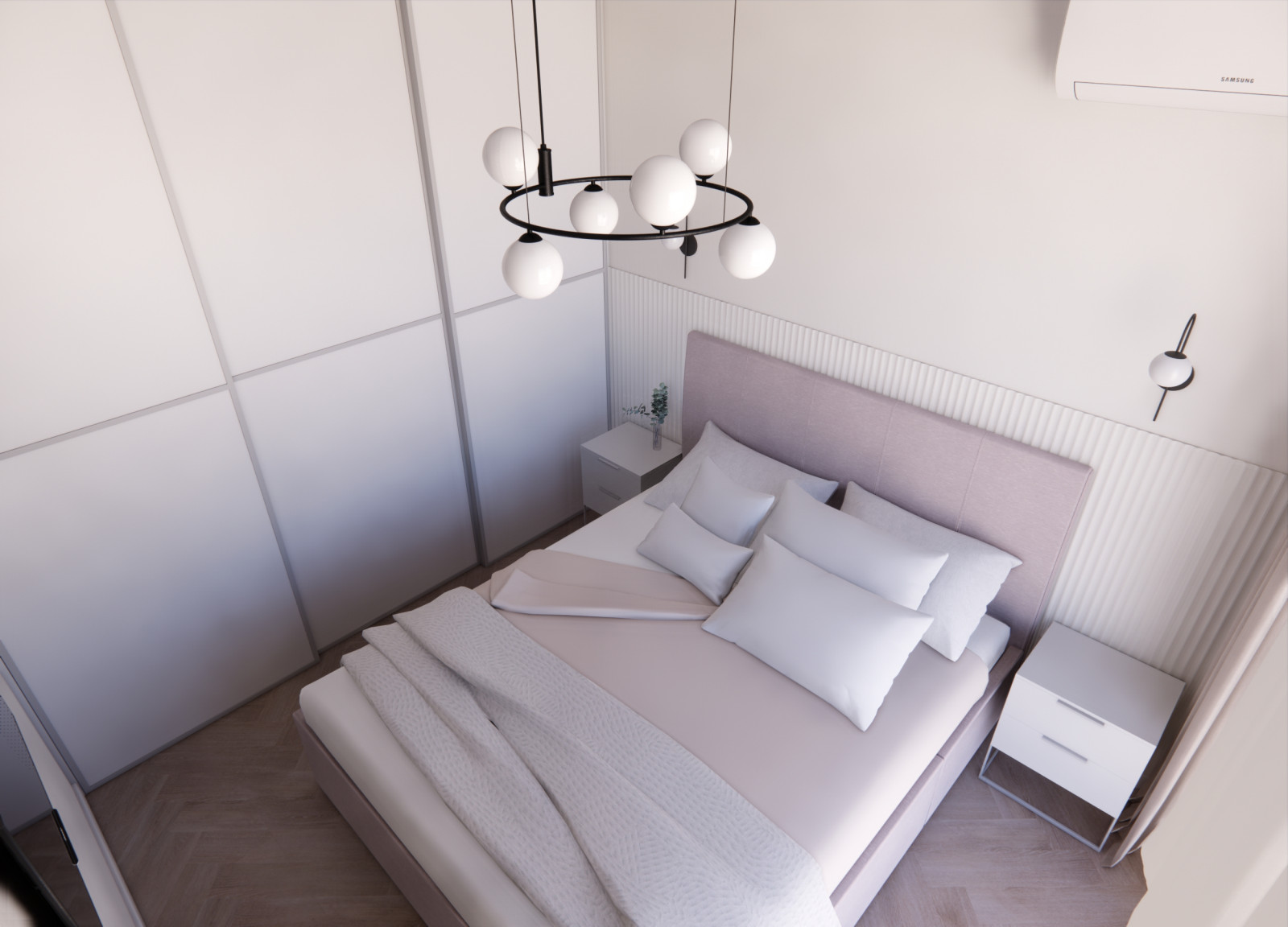 Светлая небольшая спальня