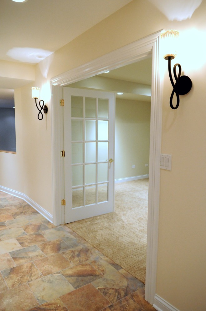 Hallway - transitional hallway idea in Chicago