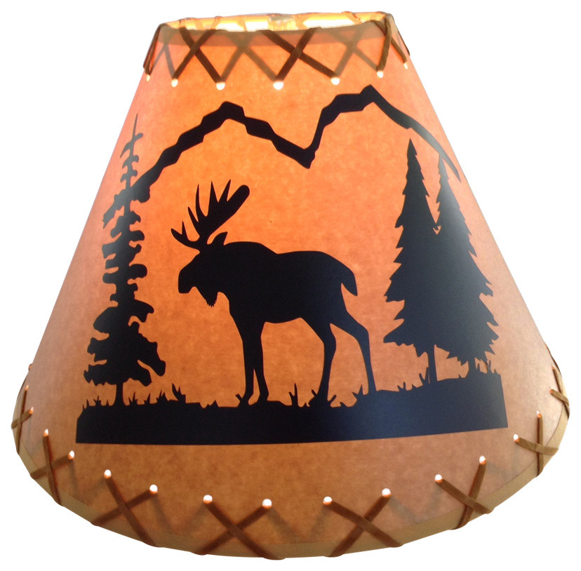 14 Diameter Moose Shade Rustic, Bear Moose Lamp Shades