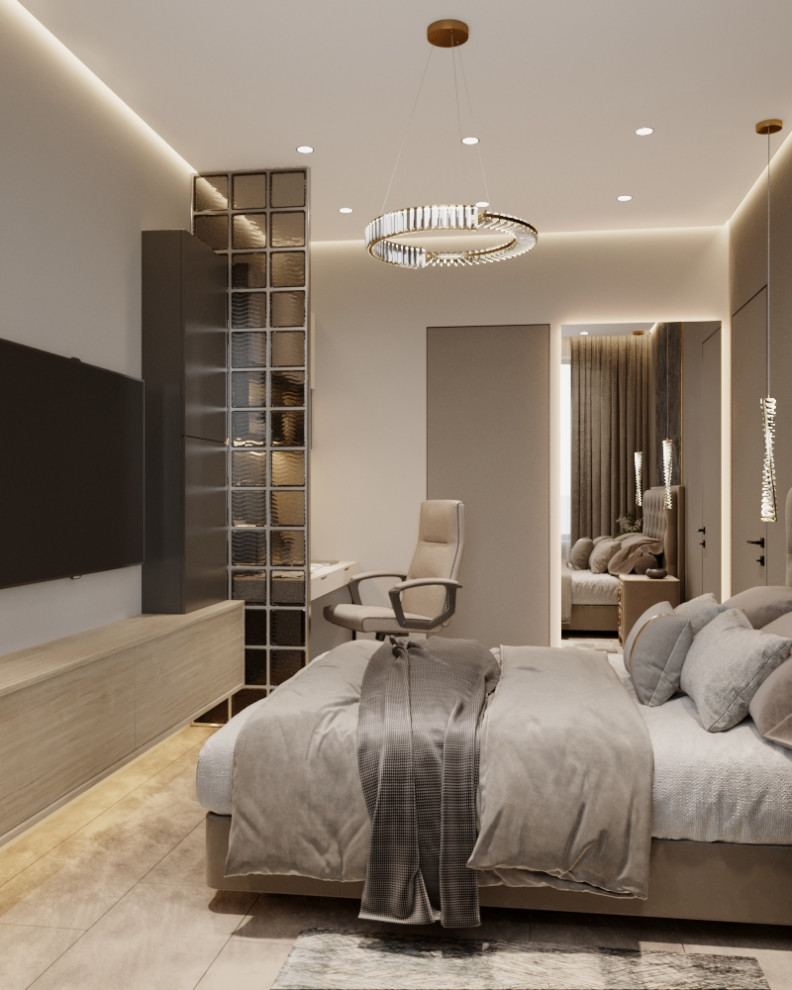 Современный интерьер в нюдовых тонах