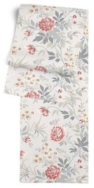 Pink and Gray Lotus Flower Table Runner