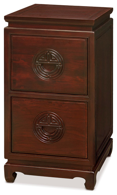 Dark Cherry Elmwood Longevity File Cabinet With 2 Drawers Asian Filing Cabinets By China Furniture And Arts