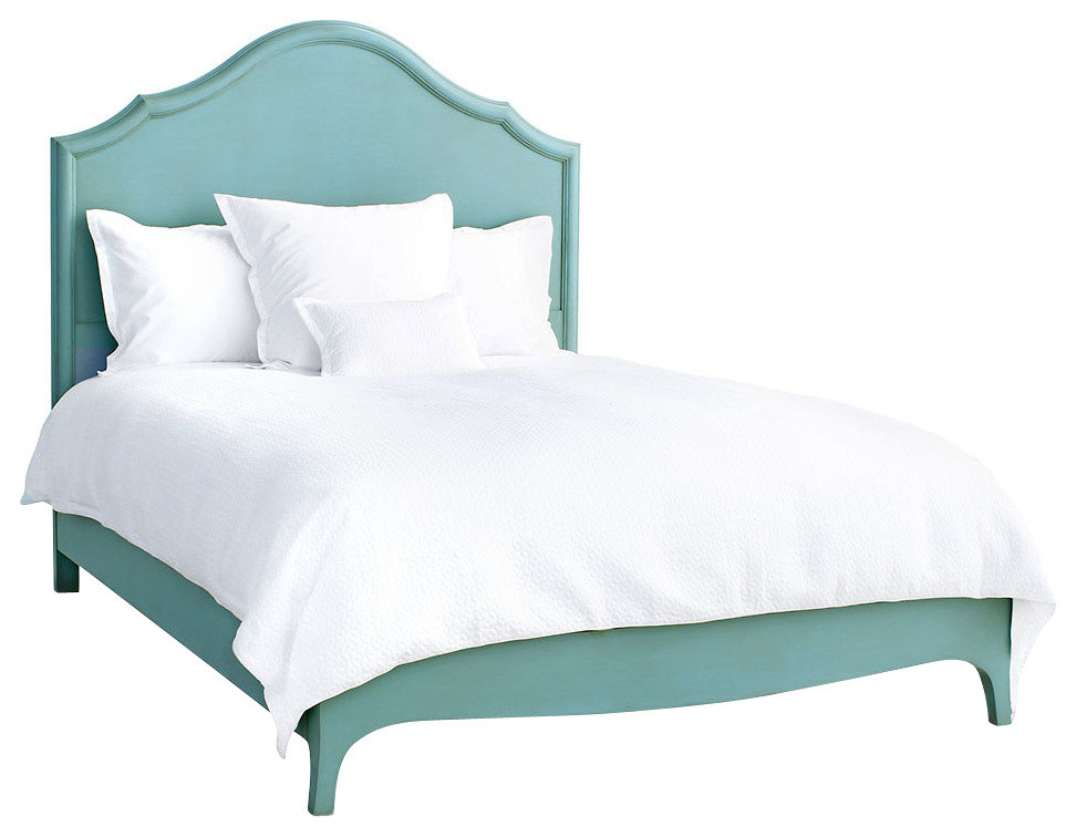 Fiona Luxe Bed, Robins Egg Blue With Wood Panel, Full