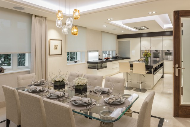Central London House contemporary-dining-room