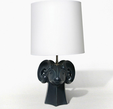 Jonathan Adler Ram's Head Lamp in Ceramic Menagerie Lighting