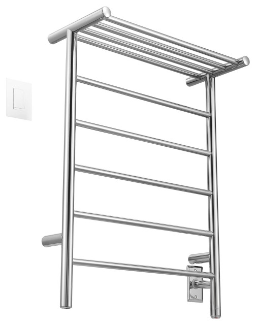 Ancona Miazzo 5Bar Towel Warmer w/ Shelf, WiFi Timer, Polished