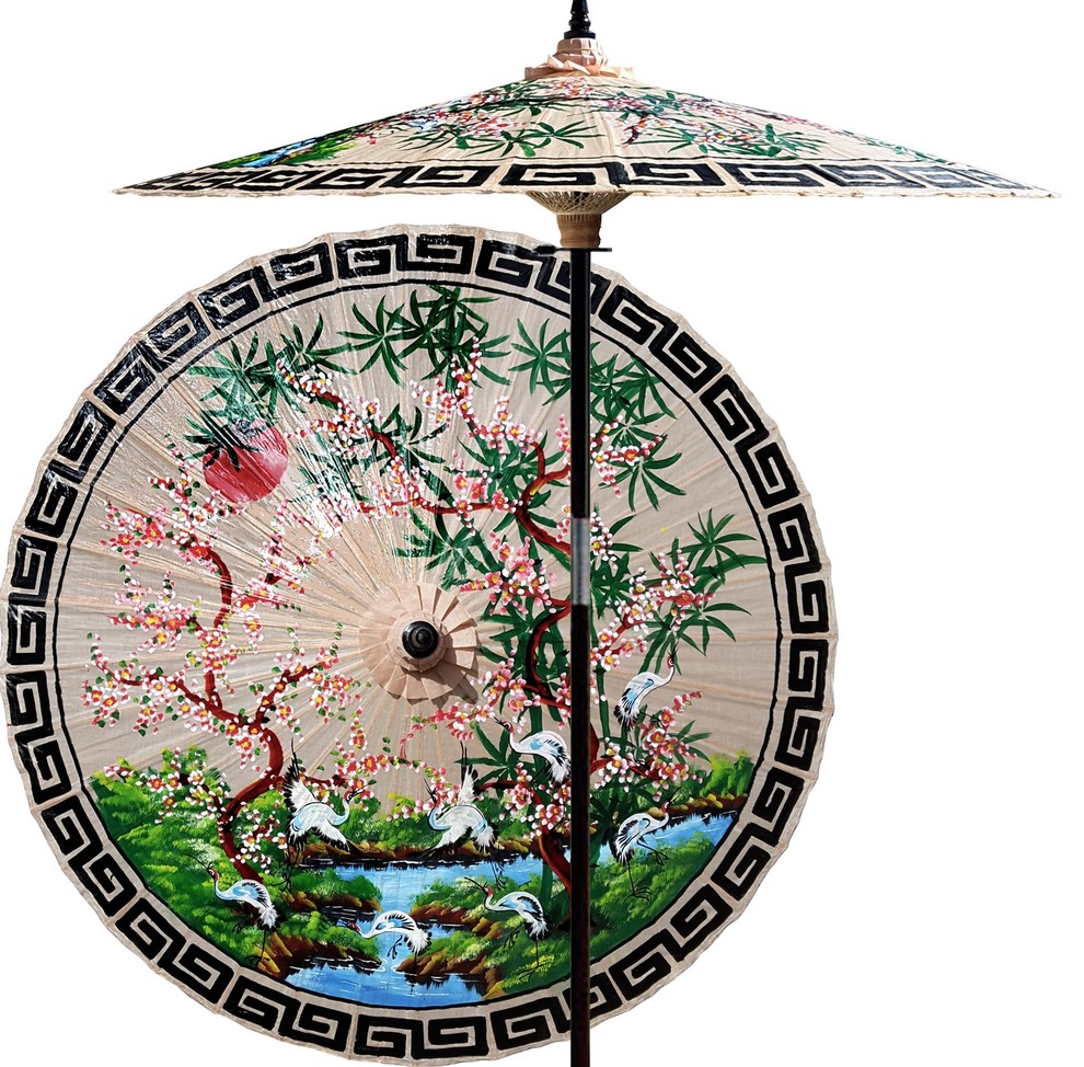 Asian Spring Outdoor Patio Umbrella Asian Outdoor Umbrellas by