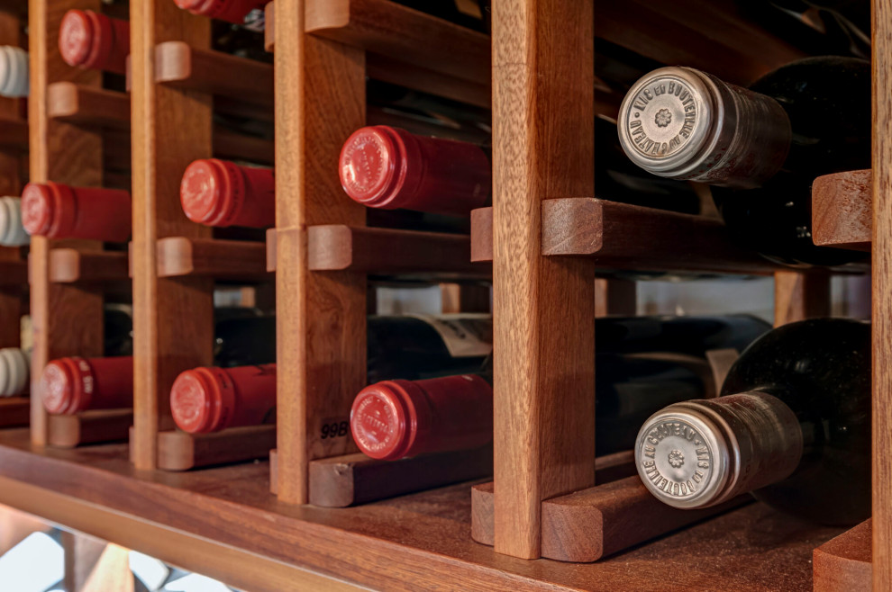 Media room converted into a unique 3,000 bottle wine cellar