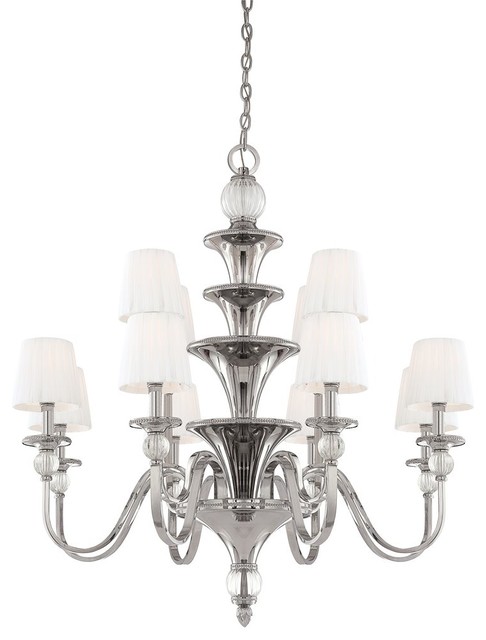 Minka Metropolitan Aise 12 Light Chandelier Polished Nickel Traditional Chandeliers By Buildcom