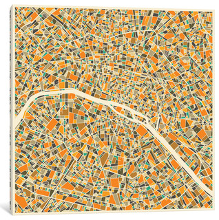 iCanvasART Abstract City Map of Melbourne Canvas Print 37 x 37
