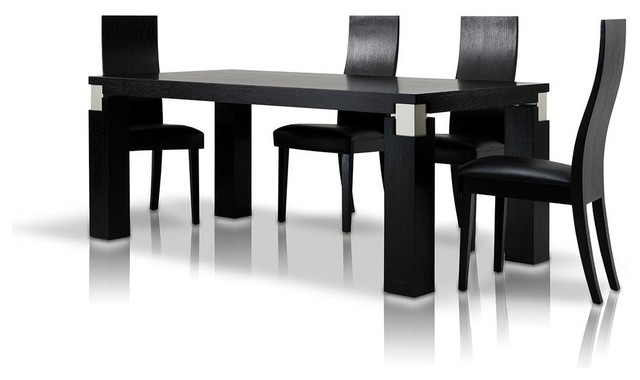 Escape 71 Black Oak Veneer Finish Dining Table With Grey Accents Escape 71 Black Oak Veneer Finish Dining Table With Grey Accents Tables By New York Furniture Outlets Inc