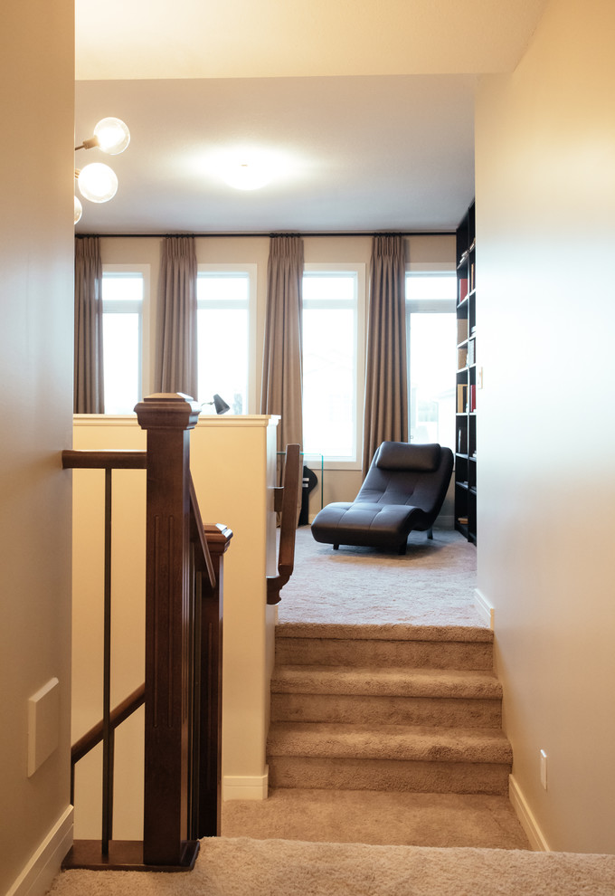 Inspiration for a transitional home design remodel in Calgary