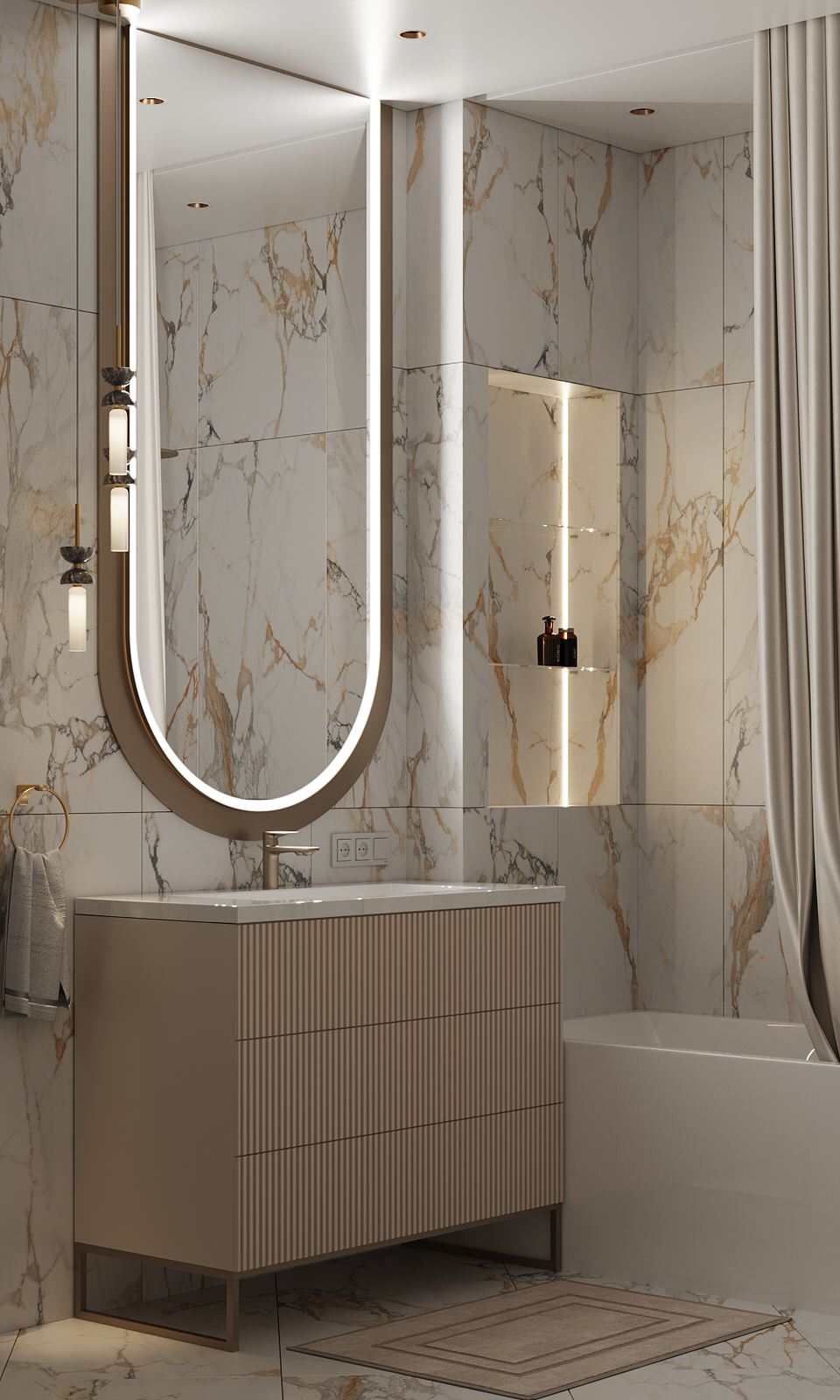 Ванная комната в поселке "Лесной остров"