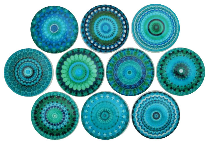 Turquoise Mandala Cabinet Knobs, 10-Piece Set