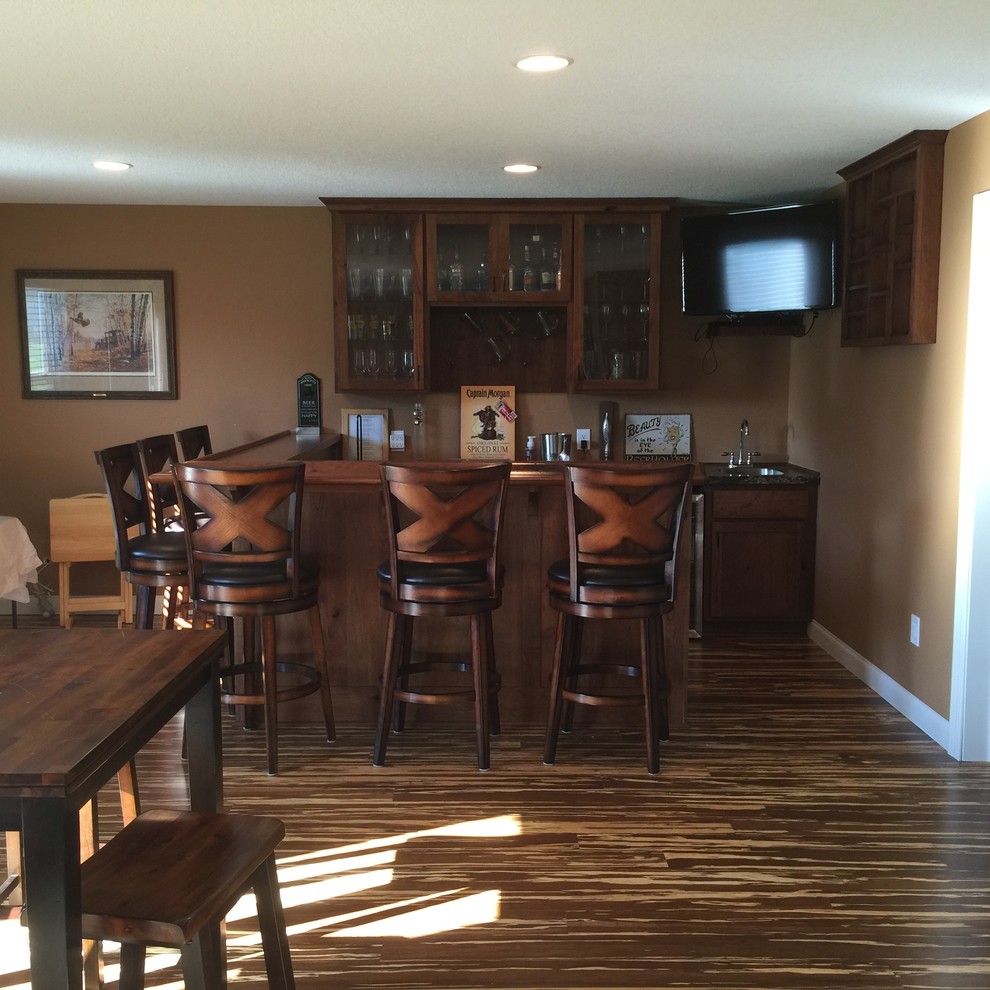 Basement - rustic basement idea in Minneapolis