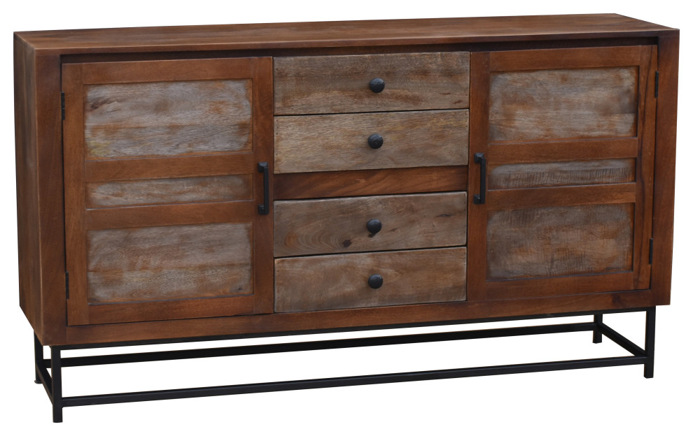 Natal Mango Wood Bathroom Linen With 4 Drawers and 2 Doors