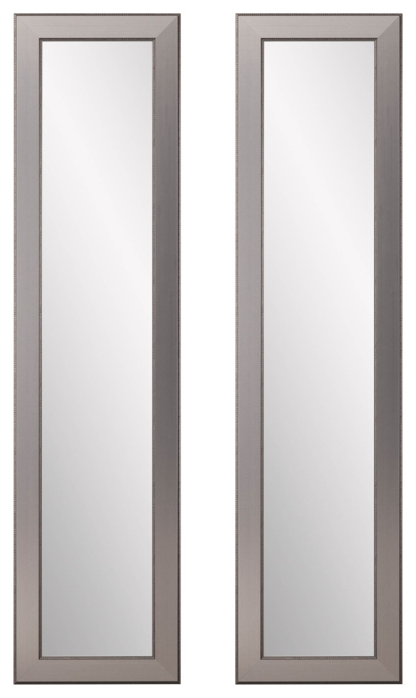 Mod Euro Silver Full Length Mirror Transitional Floor Mirrors by