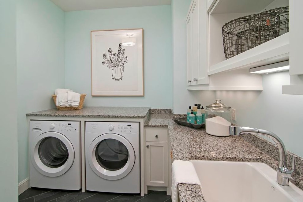 Design ideas for a transitional laundry room in Minneapolis.