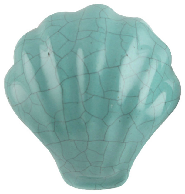 Sea Green Shell Dresser Knobs Set Of 4 Beach Style Cabinet