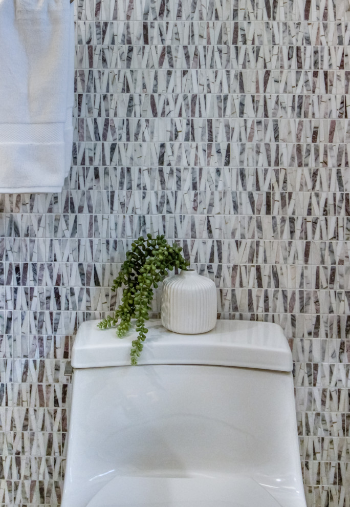 Example of a transitional home design design in Boston
