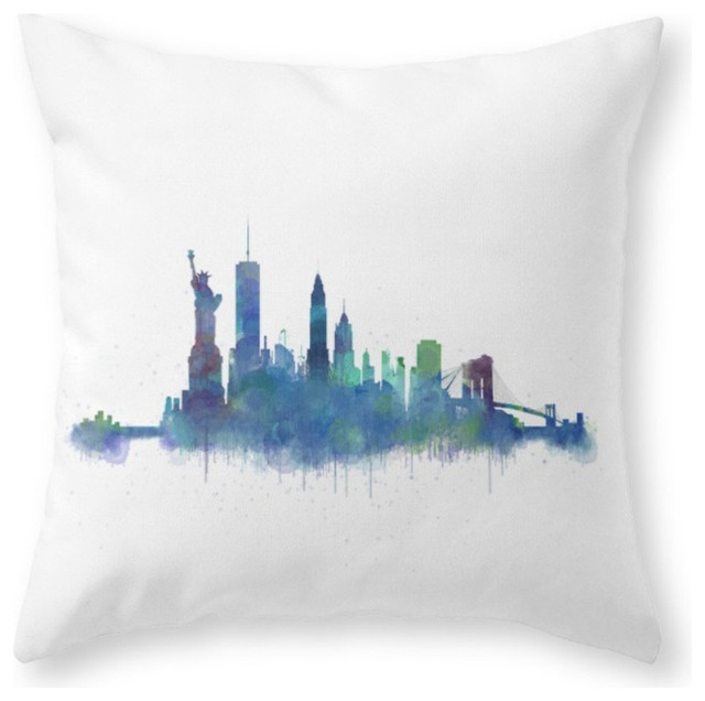 Society6 Ny New York City S Throw Pillow Contemporary