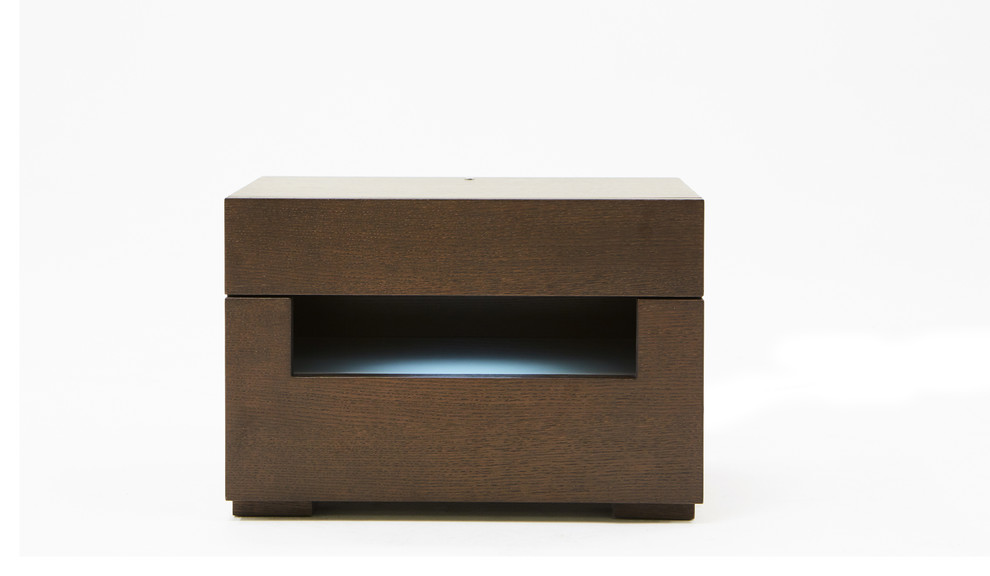 Ceres Modern Brown Oak and Gray Nightstand