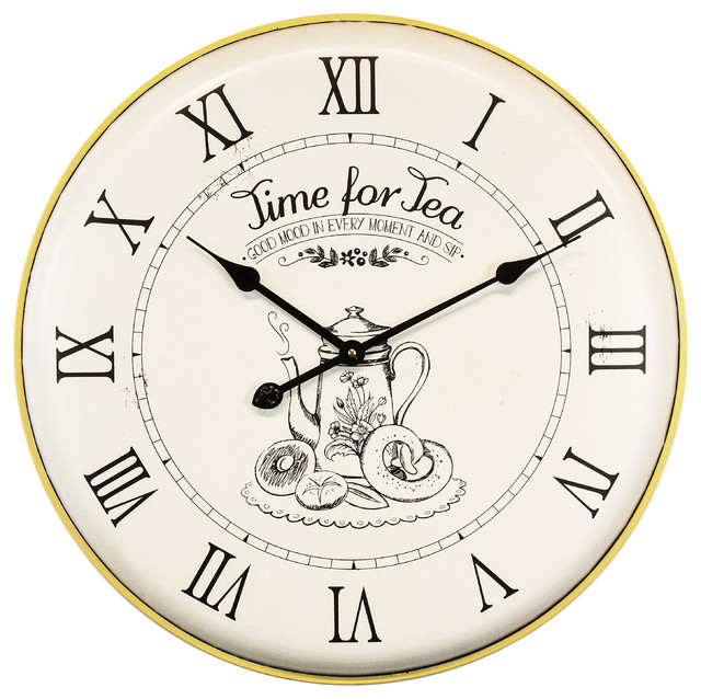 Time for Tea Wall Clock Farmhouse Wall Clocks by HedgeApple