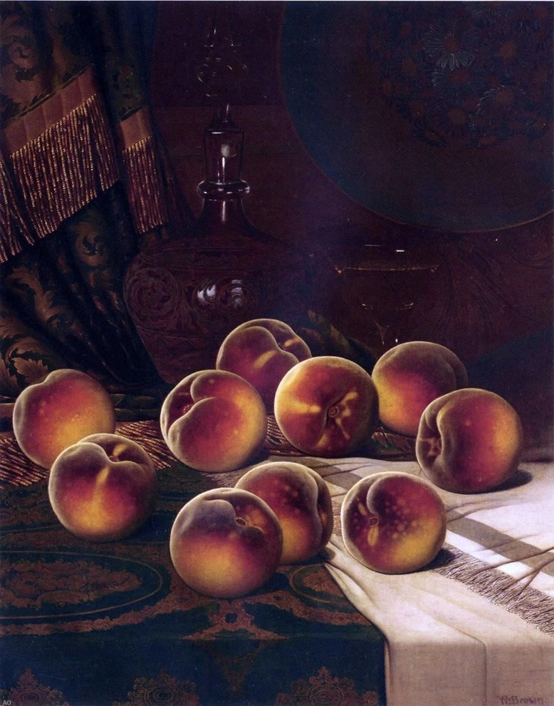 William Mason Brown Still Life With Peaches, 18"x24" Premium Archival Print