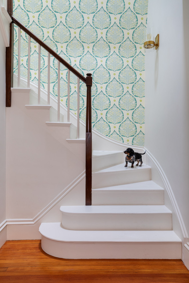 Transitional staircase photo in Boston