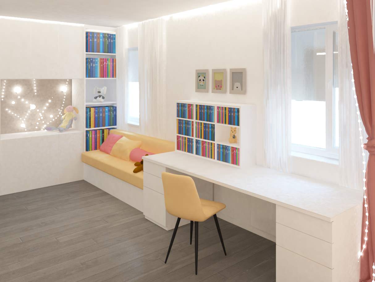 Дизайн-проект 2 этажа коттеджа,  100 кв.м.. Совместный проект с В. Кархалевой