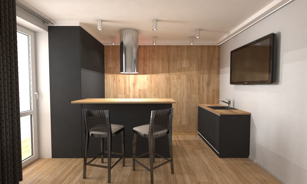 Современный дизайн квартиры в центре Тюмени для молодого человека.