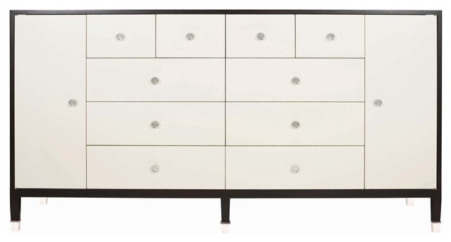 Monroe Modern Clic Art Deco White Espresso Large Dresser Monroe Modern Clic Art Deco White Espresso Large Dresser Transitional Dressers