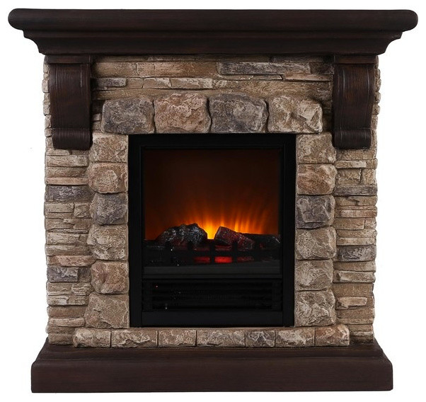 Faux Stone Portable Fireplace, Large