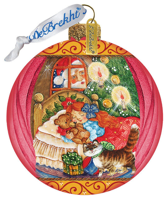 Hand Painted Scenic Glass Ornament Night Before Christmas - Traditional ...