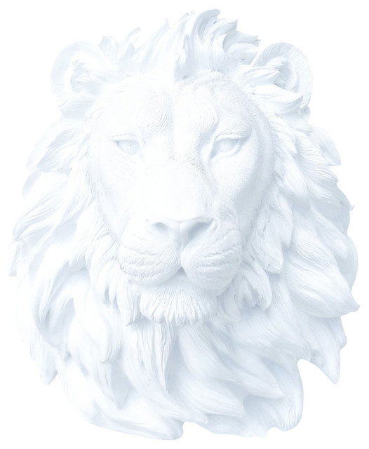 Faux Taxidermy White Lion Head Wall Mount Faux Taxidermy White Lion Head Wall Mount