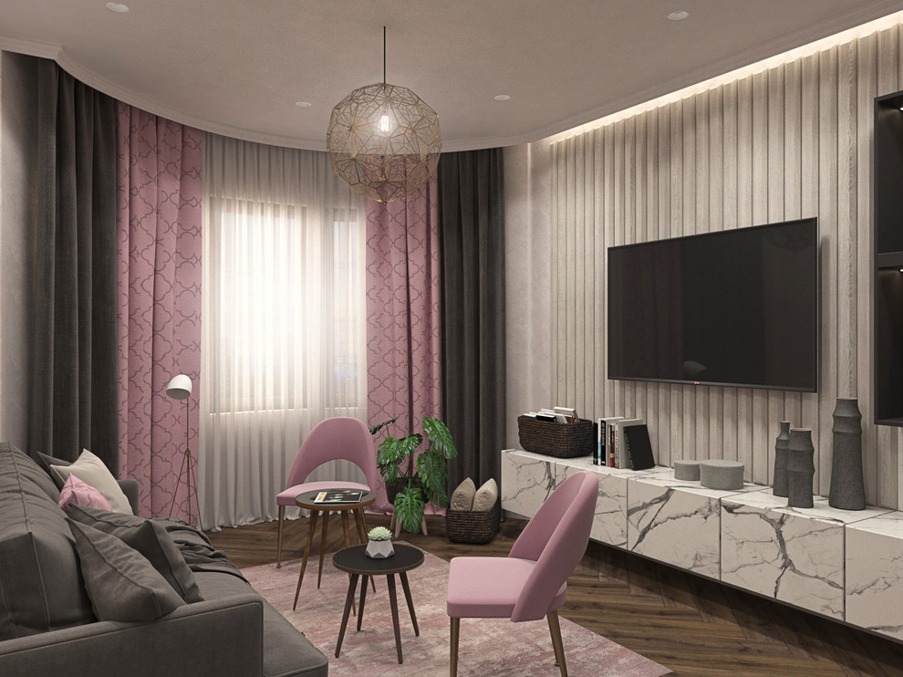 Прихожая с гостиной в однокомнатной квартире