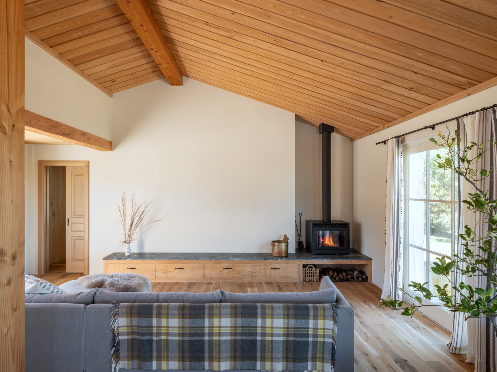 Inspiration for a farmhouse living room remodel in Austin