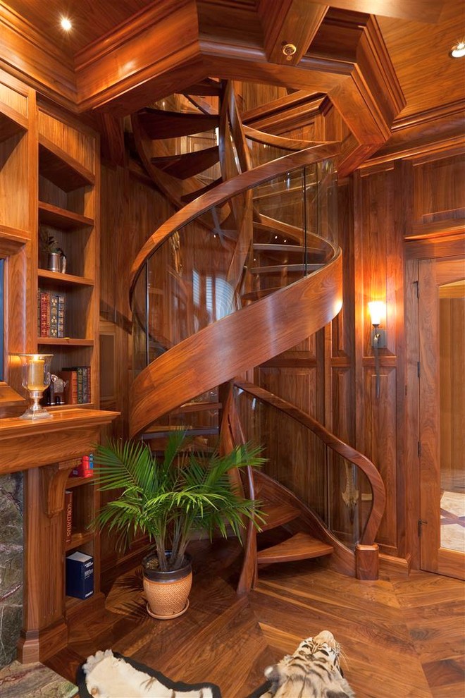 Inspiration pour un escalier chalet.